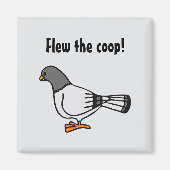 遊び心のある灰色の鳩の漫画 新しい住所のポストカード マグネット (正面)