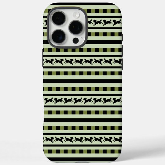 遊び心のある犬のストライプ柄 Case-Mate iPhoneケース (裏面)