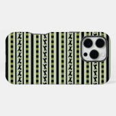 遊び心のある犬のストライプ柄 iPhoneケース (裏面横)