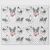 遊び心のある犬のパターン デザイン ラッピングペーパー (フラット)
