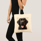 遊び心のある犬の画像トート トートバッグ (正面(商品))