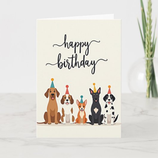遊び心のある犬の誕生日カード カード (正面)