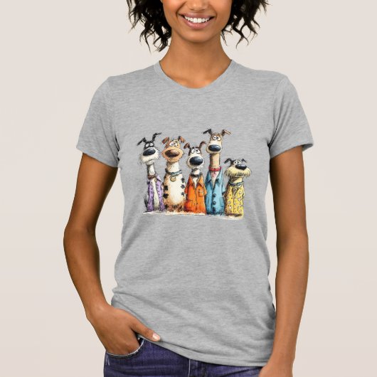 遊び心のある犬 Tシャツ (正面)
