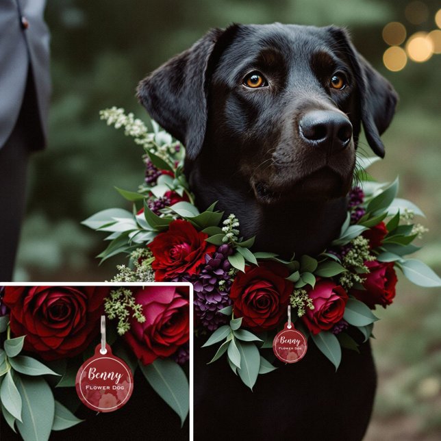 遊び心のある狐の秋の結婚式 ペット　ネームタグ (Celebrate your love with rustic charm and woodland romance!)