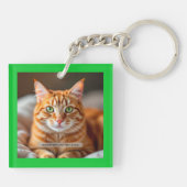 [遊び心のある猫] カラフルポップアートの個人写真  キーホルダー (裏面)