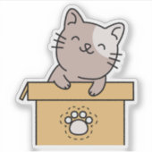 遊び心のある猫 シール (正面)