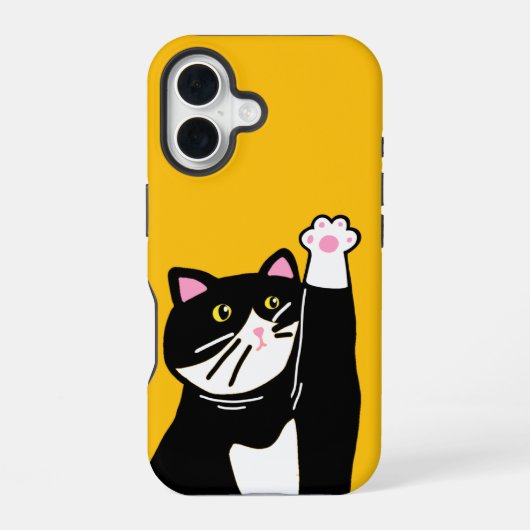 遊び心のある猫 iPhone 16ケース (裏面)