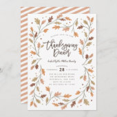 遊び心のある現代的な感謝祭のパーティー 招待状 (正面/裏面)