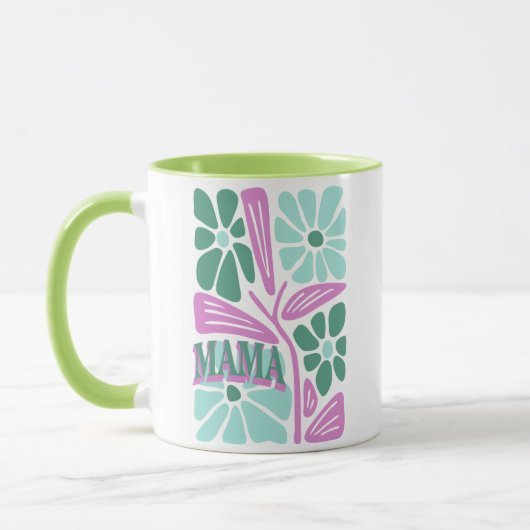 遊び心のある花のママ マグカップ (左)