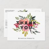 遊び心のある花の卒業お礼ポストカード ポストカード (正面/裏面)