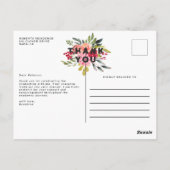 遊び心のある花の卒業お礼ポストカード ポストカード (裏面)