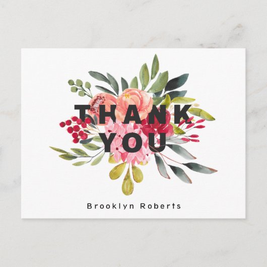 遊び心のある花の卒業お礼ポストカード ポストカード (正面)