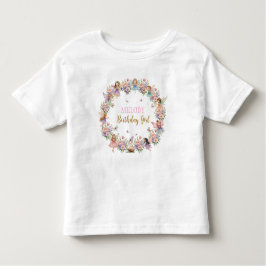 遊び心のある花の妖精の庭の誕生日 トドラーTシャツ