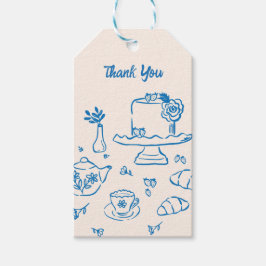 遊び心のある落書き風ハンドドローンティーアイコン ありがとう ギフトタグ