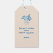 遊び心のある落書き風手描き紅茶アイコン ありがとう ギフトタグ (裏面)