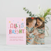 遊び心のある落書き 全てが輝く ホリデーカード 招待状 (スタンド正面)