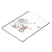 遊び心のある象が自転車に乗る - 子供向け動物デザイン ノートブック (左側)