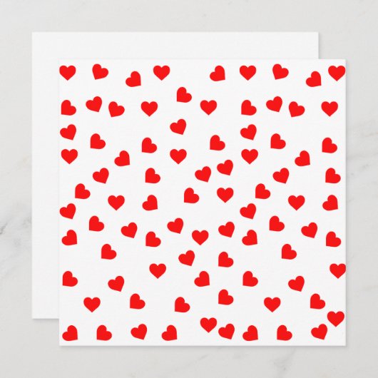 遊び心のある赤いハート シーズンカード (正面/裏面)