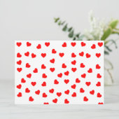 遊び心のある赤いハート 招待状 (スタンド正面)