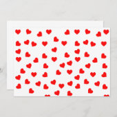 遊び心のある赤いハート 招待状 (正面/裏面)