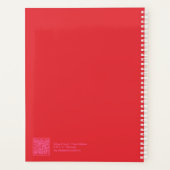 遊び心のある赤いモダンな花 プランナー手帳 (裏面)