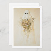 遊び心のある野生の花の幽霊 招待状 (正面/裏面)