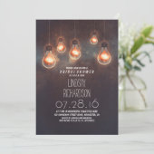 遊び心のある電球ロマンチックなブライダルシャワー 招待状 (スタンド正面)