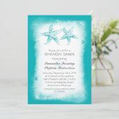 遊び心のある青いビーチのリハーサルディナー招待状 招待状 (スタンド正面)