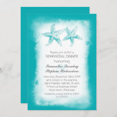 遊び心のある青いビーチのリハーサルディナー招待状 招待状 (正面/裏面)