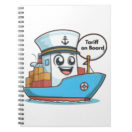 遊び心のある青い漫画の貨物船 関税搭載 ノートブック