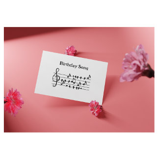 遊び心のある鳥の歌の音楽の誕生日ポストカード ポストカード