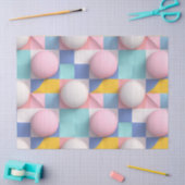 遊び心のある3Dパステルスフィアと幾何学模様 薄葉紙 (クラフト)