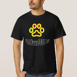 遊び心のある「プーフェクトデー」カラフルな猫の足跡 Tシャツ