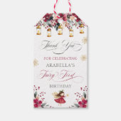 遊び心の冬の妖精　ファーストバースデー　ありがとう ギフトタグ (正面)