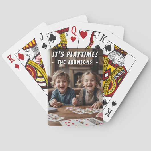 遊び時間だ！かわいいキッズファミリーカスタマイズの写真 トランプ (裏面)