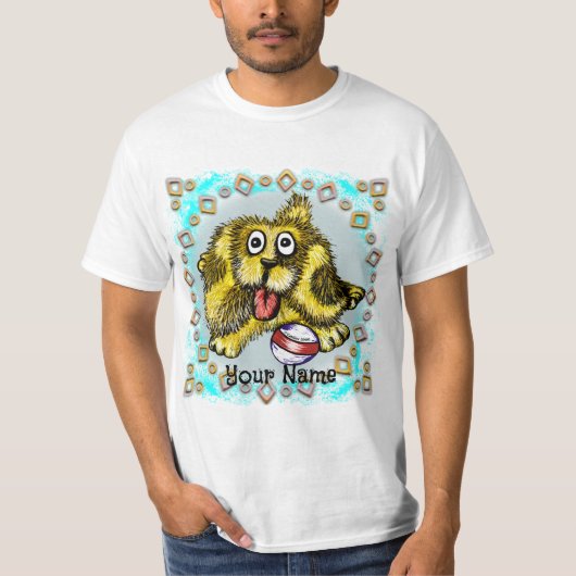 遊び時間の犬 Tシャツ (正面)
