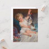 遊び時間：女遊の子とペットの子猫 カード (正面/裏面インサイチュ)