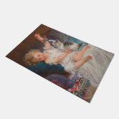 遊び時間：女遊の子とペットの子猫 ドアマット (アングル)