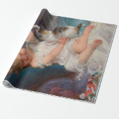 遊び時間:女遊の子とペットの子猫 ラッピングペーパー (アンロールド)