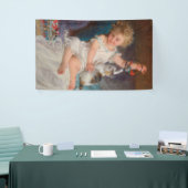 遊び時間：女遊の子とペットの子猫 横断幕 (トレードショー)