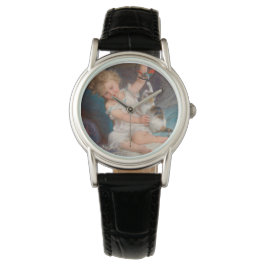 遊び時間：女遊の子とペットの子猫 腕時計