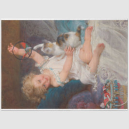 遊び時間：女遊の子とペットの子猫 薄葉紙