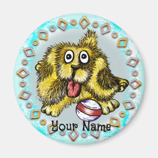 遊び犬 マグネット (正面)