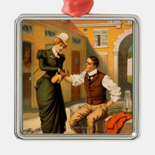 遊ぶLifeBoxerのボクシングの劇場ポスター メタルオーナメント (正面)