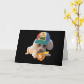 遊ぼうよ プードル グリーティングカード (黄色い花)