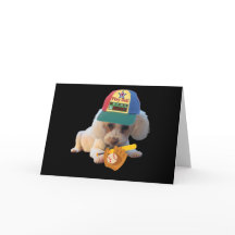 遊ぼうよ プードル グリーティングカード