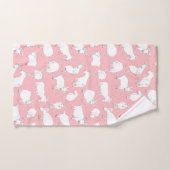 遊んでいるヤギ-ピンク バスタオルセット (ハンドタオル)