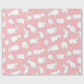 遊んでいるヤギ-ピンク ラッピングペーパー (フラット)