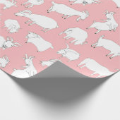 遊んでいるヤギ-ピンク ラッピングペーパー (角)