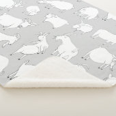 遊んでいるヤギ-灰色 シェルパブランケット (3/4)